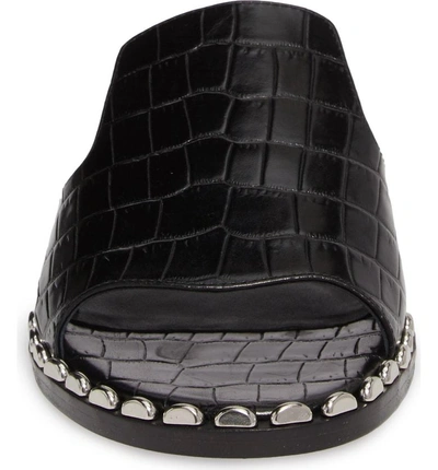 Shop Sigerson Morrison Estee Slide Sandal In Black Croc Print Leather