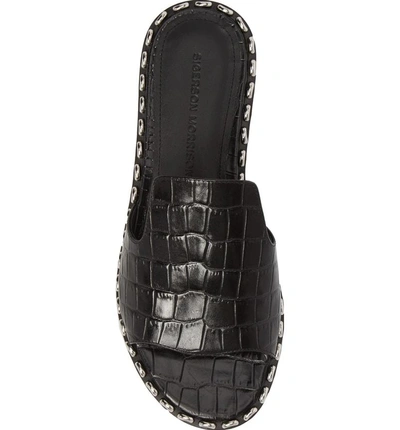Shop Sigerson Morrison Estee Slide Sandal In Black Croc Print Leather
