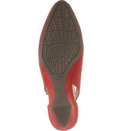 Shop Cole Haan Lacey Cutout Wedge Pump In Barbados Cherry Suede