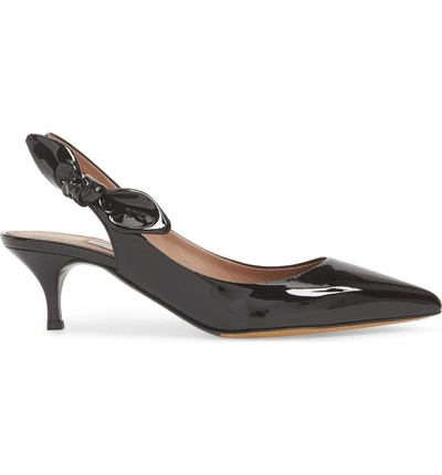 Shop Tabitha Simmons Rise Bow Slingback Pump In Black Patent