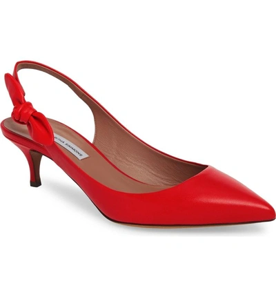 Shop Tabitha Simmons Rise Bow Slingback Pump In Red Leather