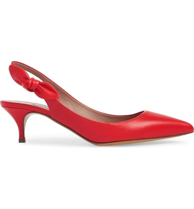 Shop Tabitha Simmons Rise Bow Slingback Pump In Red Leather