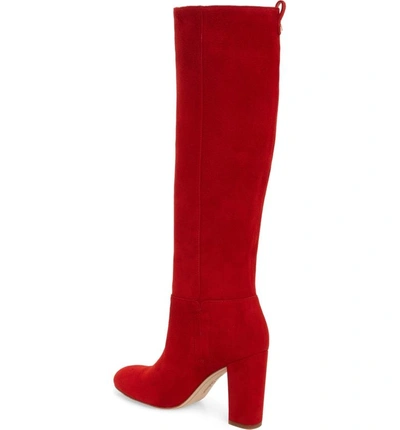 Shop Sam Edelman Caprice Knee-high Boot In Candy Red Suede