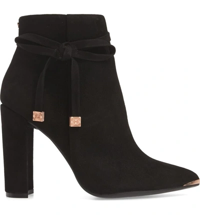 Shop Ted Baker Qatena Bootie In Black Suede