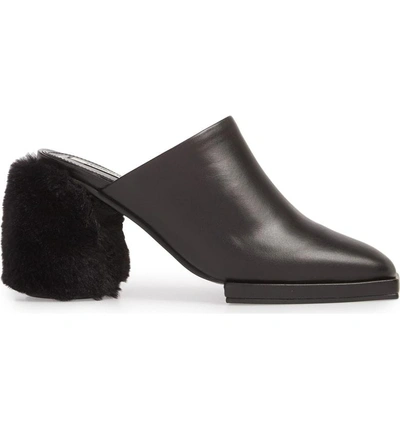 Shop Reike Nen Faux Fur Block Heel Mule In Black