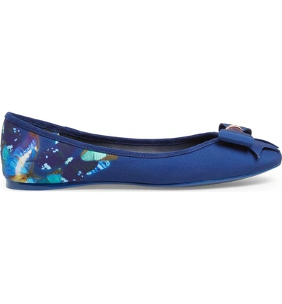 Shop Ted Baker Immep Bow Flat In Butterfly Print Fabric