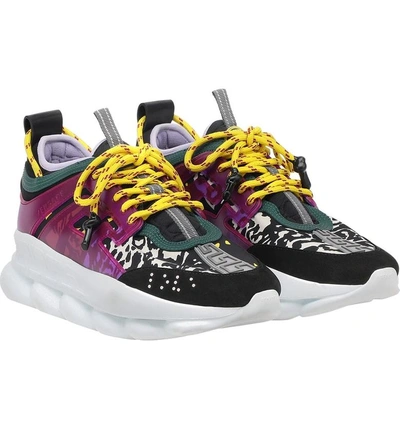 Shop Versace Chain Reaction Sneaker In Violet