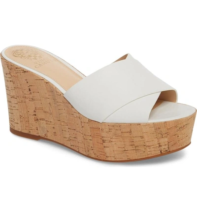 Shop Vince Camuto Kessina Platform Wedge Mule In Pure Leather
