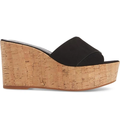 Shop Vince Camuto Kessina Platform Wedge Mule In Black Suede