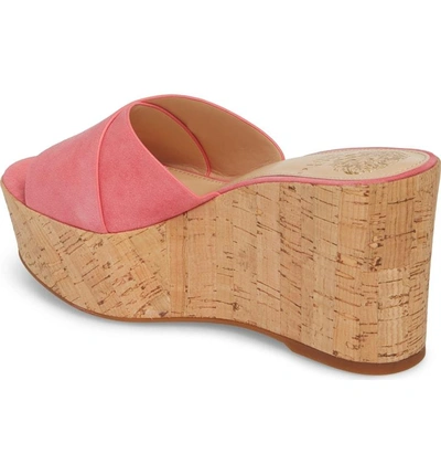 Shop Vince Camuto Kessina Platform Wedge Mule In Soft Pink Suede