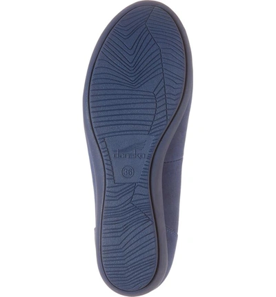 Shop Dansko Kristen Ballet Flat In Blue Milled Leather