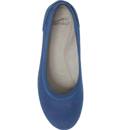 Shop Dansko Kristen Ballet Flat In Blue Milled Leather