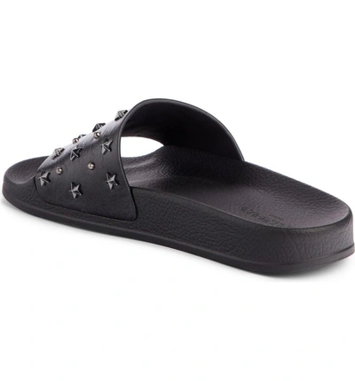 Shop Balmain Calypso Studded Slide Sandal In Black