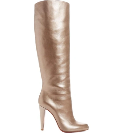 Shop Christian Louboutin Knee-high Boot In Colombe