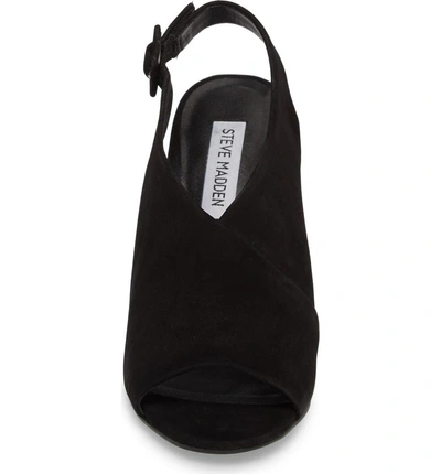 Shop Steve Madden Riley Slingback Sandal In Black Nubuck