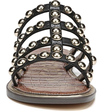 Shop Sam Edelman Glenn Studded Slide Sandal In Black Leather