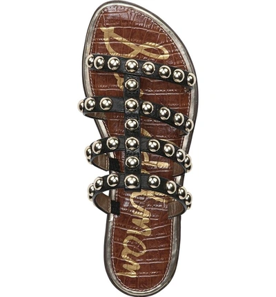 Shop Sam Edelman Glenn Studded Slide Sandal In Black Leather