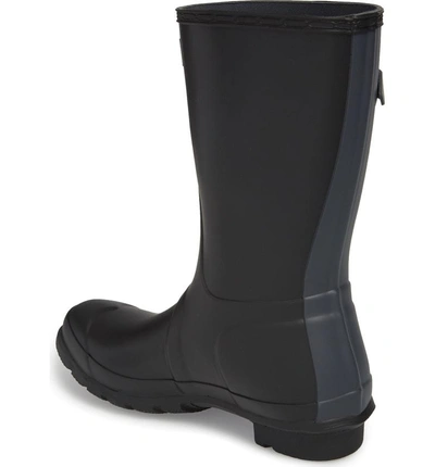 Shop Hunter Original Short Rain Boot In Black/ Dark Slate