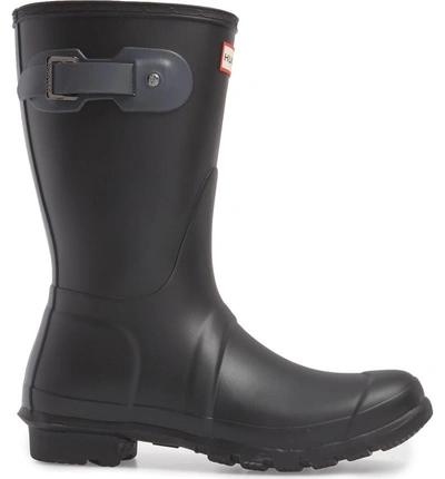 Shop Hunter Original Short Rain Boot In Black/ Dark Slate