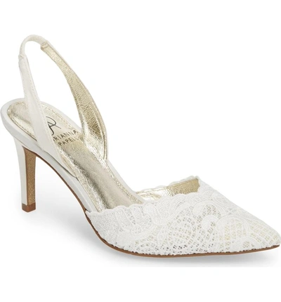 Shop Adrianna Papell Hallie Slingback Pump In Ivory Attalie Lace Fabric