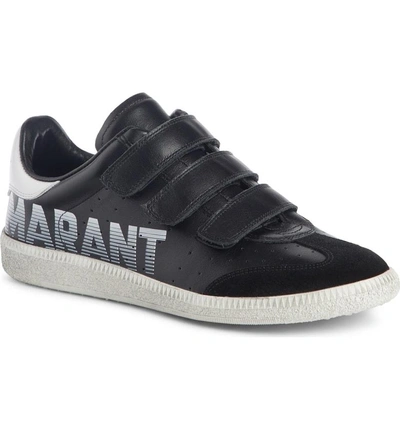 Shop Isabel Marant Beth Logo Sneaker In Black/ Silver