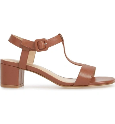 Shop Grey City T-strap Sandal In Brown