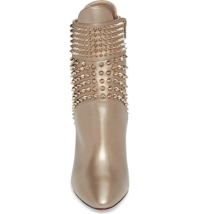 Shop Christian Louboutin Hongroise Spike Bootie In Colombe