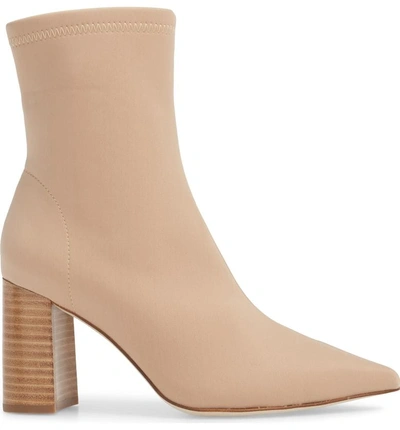 Shop Jeffrey Campbell Coma Stretch Bootie In Beige Fabric