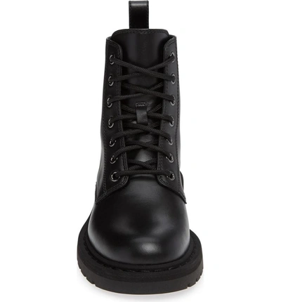Shop Valentino Vltn Combat Boot In Black/ White