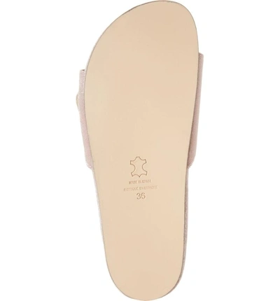 Shop Jeffrey Campbell Upolu Embellished Slide Sandal In Blush Velvet/ Silver