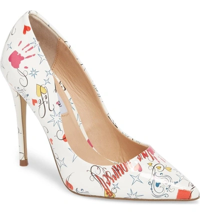 Shop Steve Madden Daisie Pointy-toe Pump In White Multi