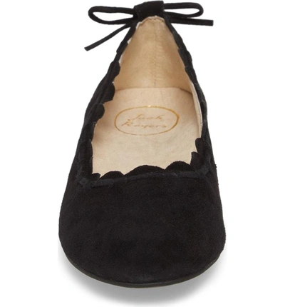 Shop Jack Rogers Lucie Ii Scalloped Flat In Black Suede