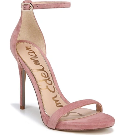 Shop Sam Edelman Ariella Ankle Strap Sandal In Misty Rose Suede