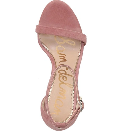 Shop Sam Edelman Ariella Ankle Strap Sandal In Misty Rose Suede