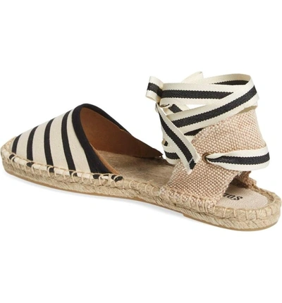 Shop Soludos Lace-up Espadrille Sandal In New Natural/ Black Stripe