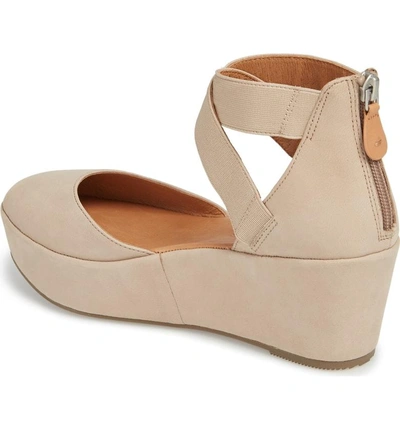 Shop Gentle Souls By Kenneth Cole Nyssa Platform Wedge In Mushroom Nubuck