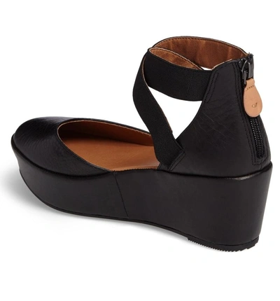 Shop Gentle Souls By Kenneth Cole Nyssa Platform Wedge In Black Leather