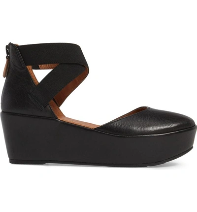 Shop Gentle Souls By Kenneth Cole Nyssa Platform Wedge In Black Leather