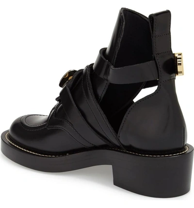 Shop Balenciaga Cutout Buckle Boot In Black