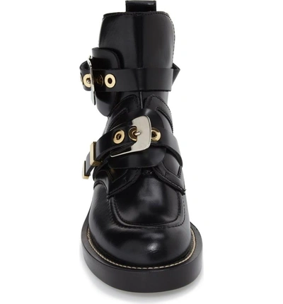 Shop Balenciaga Cutout Buckle Boot In Black