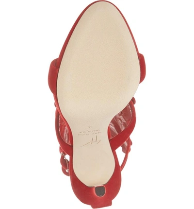 Shop Giuseppe Zanotti Cruel Wing Sandal In Red Suede
