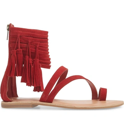 Shop Jeffrey Campbell Glady Sandal In Red Suede