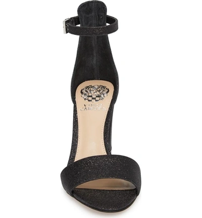 Shop Vince Camuto Corlina Ankle Strap Sandal In Black Glitter Fabric