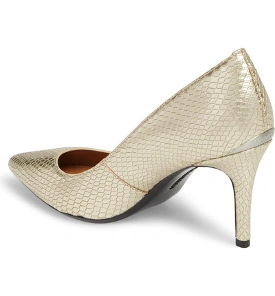 Shop Calvin Klein 'gayle' Pointy Toe Pump In Soft Gold Leather