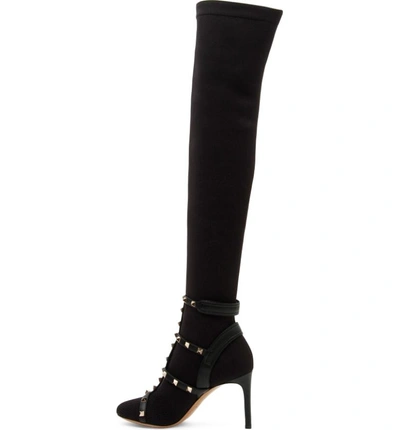 Shop Valentino Rockstud Bodytech Over The Knee Boot In Black