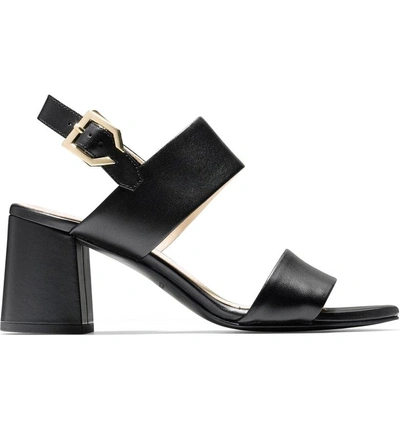 Shop Cole Haan Avani Block Heel Sandal In Black Leather