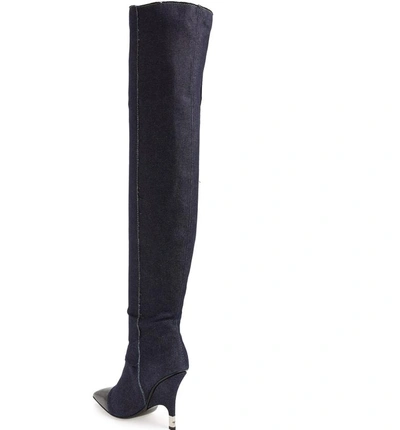 Shop Giuseppe Zanotti Horror Button Over The Knee Boot In Denim