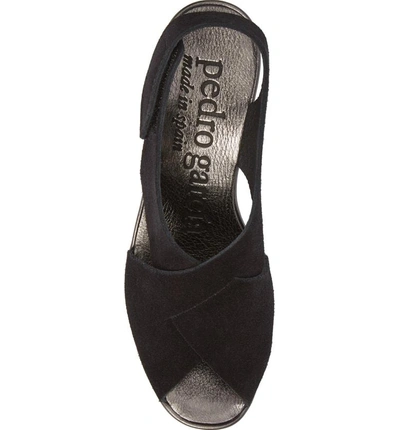 Shop Pedro Garcia Fayre Cross Strap Wedge Sandal In Black