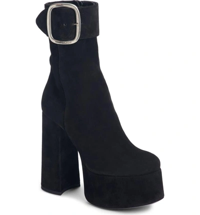 Shop Saint Laurent Billy Platform Boot In Black Suede