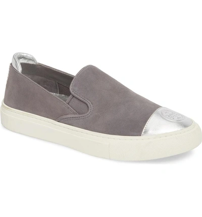 Shop Tory Burch Colorblock Slip-on Sneaker In Carbon/ Silver